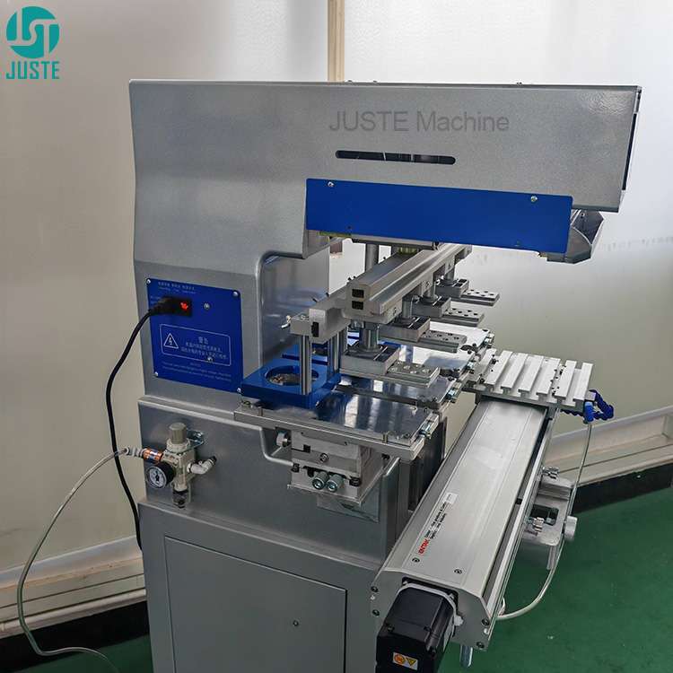 Safety Helmet Pad Printing Machine 4 Color Ink Cup Pad Printer with Servo Shuttle