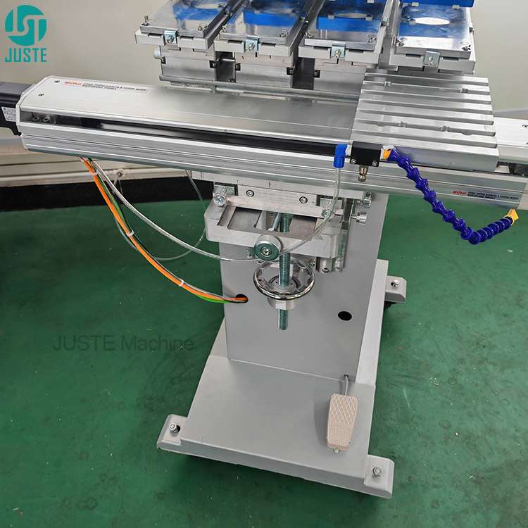 Easy Pad Printing Machine 4 Color Ink Cup Servo Shuttle Pad Printer Foot Switch