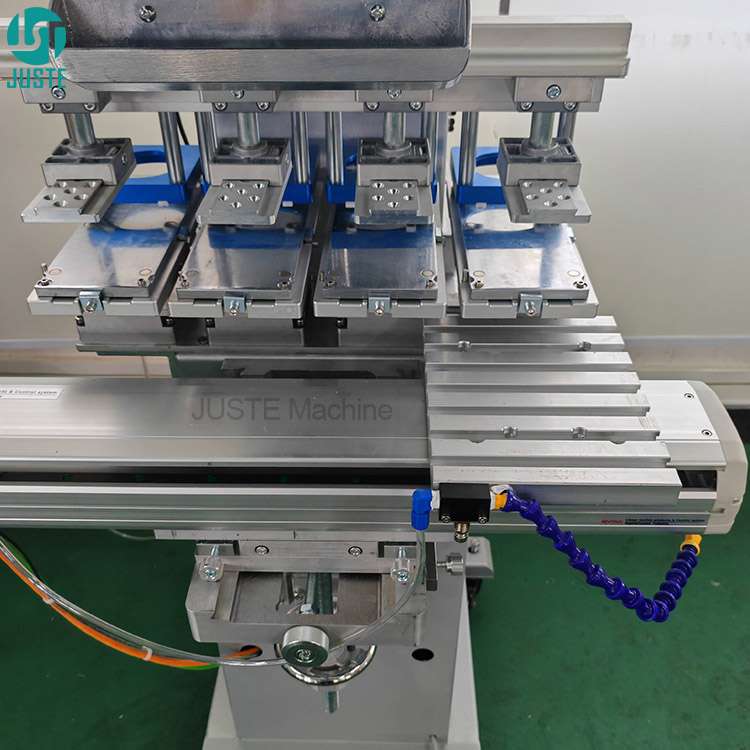 Neck Label Pad Printing Machine 4 Color Ink Cup Servo Shuttle Pad Printer with Fixture