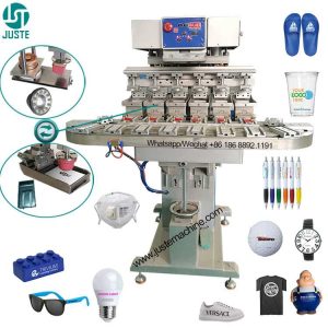 Mesin Cetak Bantalan Botol 6 Warna Konveyor Printer Bantalan Baki Tinta