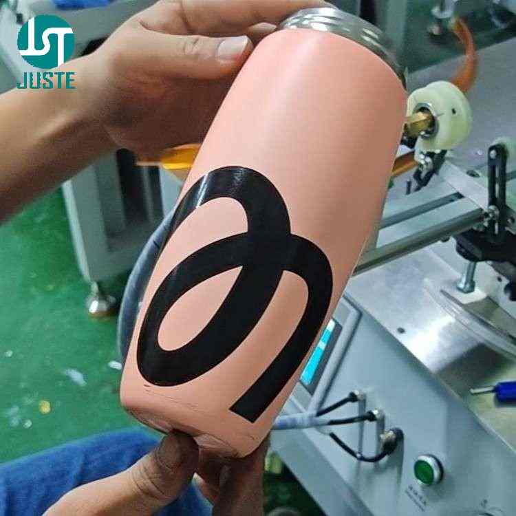 Finished ovoid thermal flask with sharp screen printed logo