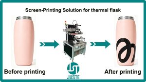 How-to-print-Ovoid-Thermal-Flask-with-Semi-Automatic-Cup-Screen-Printing-Machine