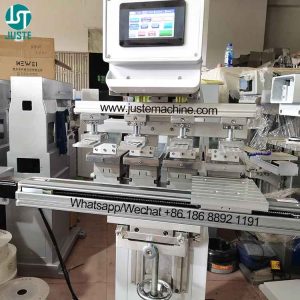 lego pad printing machine Semi Auto Fully Electric Ink Tray 4 Color Pad Printer Front Side
