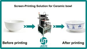 Semi-Automatic Cylindrical Screen Printing Machine How to Print Irregular Curved Soup Bowls