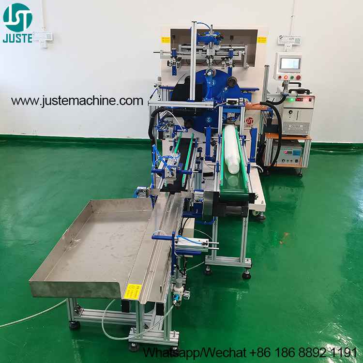 Stampante serigrafica completamente automatica a colori singoli, lato frontale Stampante serigrafica completamente automatica a colori singoli, lato frontale
