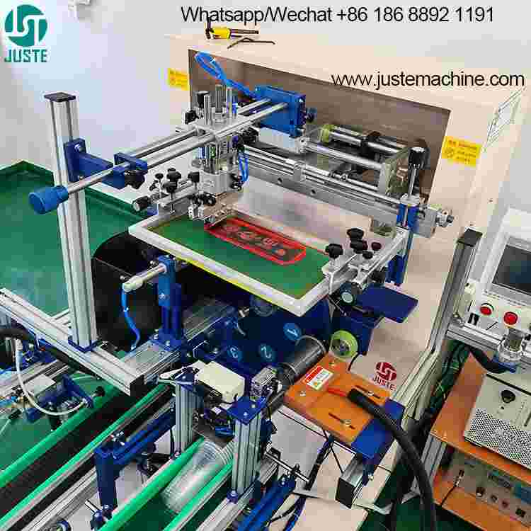 Macchina serigrafica completamente automatica per bicchieri di plastica con telaio Macchina serigrafica completamente automatica per bicchieri di plastica con telaio